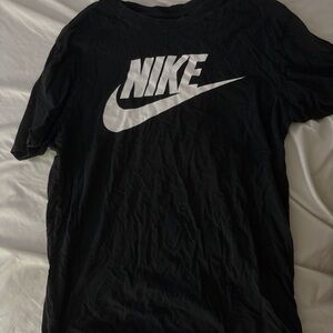 Nike Men's Black Tee with White Logo